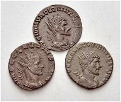 ANCIENT COINAGE SPECIAL COLLECTION OF ROMAN IMPERATORS AND EMPERORS ROMAN EMPIRE Claudius II Gothicus, 268-270. No.: 1899 Schätzwert/Estimate: CHF 50 Lot of 3. Ae-Antoninianus. Quintillus. 2 Ae-Antoni