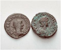 ANCIENT COINAGE SPECIAL COLLECTION OF ROMAN IMPERATORS AND EMPERORS ROMAN EMPIRE Vabalathus and Zenobia, 267 – 272. No.: 1906 Schätzwert/Estimate: CHF 150 Gallienus relied on the noble Odeanathus of P