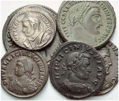 ANCIENT COINAGE SPECIAL COLLECTION OF ROMAN IMPERATORS AND EMPERORS ROMAN EMPIRE Maximinus II Daia, 310-313. Caesar 305 – 309. No.: 1947 Schätzwert/Estimate: CHF 100 Lot of 7. 2 Folles. Licinius I. De