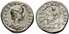 ANCIENT COINS ROMAN COINAGE Empire No.: 109 Schätzwert/Estimate: CHF 100 Elagabalus, 218-222. For Julia Soaemias. Denarius 218/222, Rome. IVLIA SOAEMIAS AVG Draped bust to r. Rev. VENVS CAELESTIS Venu