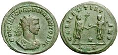 Lot 106.  PROBUS. 276-282 AD. Antoninianus (24mm - 3.57 g). Serdica mint. Struck 276 AD. BONO IMP C PROBO INVICTO AVG, radiate, draped and cuirassed bust right, seen from behind / CLEMENTIA T-EMP, Pro