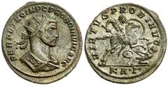Lot 116.  PROBUS. 276-282 AD. Antoninianus (22mm - 3.95 g). Serdica mint. PERPETVO IMP C PROBO INVIC AVG, radiate, draped and cuirassed bust right, seen from behind / VIRTVS PROBI AVG, Probus on gallo