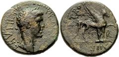 Lot 118.  CORINTHIA. Corinth. Tiberius (14-37). Ae. Ex BCD ! Obv: L RVTILIO PLANCO IIVIR. Laureate bust right. Rev: A VATRONIO LABEONE IIVIR COR. Pegasus standing right. BCD Korinth -; cf. 359-360. Am