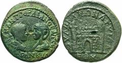 Thrace, Anchialus. Gordian III, with Tranquillina. A.D. 238-244. Æ (26 mm, 12.27 g, 1 h). [AV]T K M ANT ΓOPΔIANOC A(VΓ) CЄ TRANKVΛ-[ΛINA], laureate, draped and cuirassed bust of Gordian III right, vis