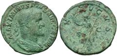 Maximinus I 'Thrax'. A.D. 235-238. Æ sestertius (31 mm, 18.41 g, 12 h). Rome, A.D. 236-238. MAXIMINVS PIVS AVG GERM, laureate, draped and cuirassed bust of Maximinus I right / PAX AVGVSTI, S C across 