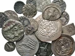 [Non-Classical]. Lot of twenty-two AR from various eastern kingdoms. Includes: Indo-Greek Kingdom. Hermaios. Drachm // Kings of Persis. Hemidrachms and Obols (5, all different) // Parthian Kingdom. La