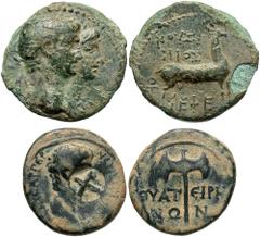 [Roman Provincial]. Lot of two Biblically related Julio-Claudian Æ from Asia Minor. Includes: Ionia, Ephesus. Claudius, with Agrippina II. A.D. 41-54. Æ (19 mm, 3.44 g, 12 h). Kousinios, episcopus for