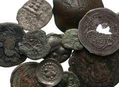 [Miscellaneous]. Lot of twelve AR and Æ, Celtic through Medieval. Includes: Celtic Gaul, Durotriges. BI stater // Celtic Gaul. Potin issues (4 various) // Celtic Gaul. Æ. Horse / Tetraskeles // Spain,