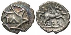Celtic Coins Britain, Southern Region. Regni & Atrebates. Epaticcus. Ca. A.D. 20-40. AR minim (8 mm, 0.31 g, 1 h). Epaticcus Interlocking Squares type. TA within frame of two interlocking squares / E-