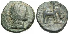 Greek Coins Seleukid Kingdom. Antiochos III Megas. 223-187 B.C. Æ (19 mm, 7.84 g, 11 h). Imitating an uncertain military mint in Koile-Syria, associated with the Fifth Syrian War, ca. 202 B.C. or late