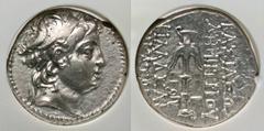Greek Coins Seleukid Kingdom. Demetrios II Nikator. First reign, 146-138 B.C. AR drachm (17 mm, 12 h). Probably Seleukeia in Pieria, before 139 B.C. Diademed head of Demetrios II right / ΒΑΣΙΛΕΩΣ ΔΗΜΗ