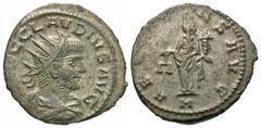 Roman Imperial Coins Claudius II Gothicus. A.D. 268-270. Æ antoninianus (19 mm, 3.63 g, 6 h). Antioch, A.D. 269. [IMP] C CLAVDIVS AVG, radiate, draped and cuirassed bust of Claudius II right / AE[QVIT