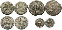 Lot 179.  [Eastern Greek] Lot of four AR and BI of eastern kingdoms. Includes: Parthian Kingdom. Vologases IV. Tetradrachm // Elymaian Kingdom. Kamnaskires-Orodes III. Tetradrachm // Indo-Scythian Kin