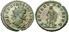 Lot 111.  AURELIAN. 270-275 AD. Antoninianus (22mm - 4.28 g). Serdica mint. 1st emission, 271 AD. IMP C D AVRELIANVS AVG, radiate, draped and cuirassed bust right, seen from behind / CONSERV-ATOR AVG,