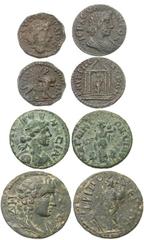 Lot 177.  Lot of Four Pseudo-Autonomous Provincial Æ's. Includes the following: IONIA, Smyrna. Æ 17mm. Had of Zeus Akraios right / Lion walking right. Klose 58 (V17/R51) // Ionia. Smyrna. Æ 19mm. Bust