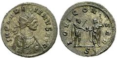 Lot 97.  AURELIAN. 270-275 AD. Antoninianus (23mm - 4.36 g). Serdica mint. 4th Emission, 273-274 AD. IMP AVRELIANVS AVG, radiate, draped and cuirassed, half-length bust right / IOVI CON-SER, Aurelian 