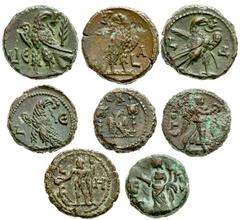 Lot 154.  Lot of Eight Alexandrian Tetradrachms. Includes the following: Gallienus. Year 15. Eagle standing left. Emmett 3804 // Claudius Gothicus. Year 1. Eagle standing right. Emmett 3878 // Aurelia