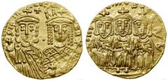 STAROŻYTNOŚĆ Solidus, (787-790), Konstantynopol; Aw: Popiersia Konst...Konstantyn VI i Irena (780–797) z Leonem III, Konstantynem V i Leonem IV, Solidus, (787–790), Konstantynopol; Aw: Popiersia Konst