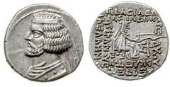 STAROŻYTNOŚĆ - PARTIA - Orodes II 58-38 pne. drachma, mennica Suza, Aw: Popiersie króla w lewo, Rw: Siedzący w prawo łucznik (Arkases I), w polu Σt, po bokach ΒΑΣΙΛΕΩ[Σ] ΒΑΣΙΛΕΩΝ ΑΡΣΑΚΟΥ [Ε]ΥΕΡΓΕΤΟ[Υ]