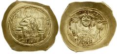 BYZANTINE COINS; Byzantine Empire - Michael VII Ducas 1071-1078. histamenon nomisma, Konstantynopol; Aw: Popiersie Chrystusa w nimbusie na wprost, po bokach litery IC-XC; Rw: Popiersie cesarza na wpro