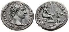ANCIENT COINS; Roman Provinces - Cilicia - Tarsus - Trajan 98-117. teradrachma; Aw: Głowa cesarza w wieńcu laurowym w prawo, ΑΥΤΟΚΡ ΚΑΙΣ ΝΕΡ ΤΡΑΙΑ - ΝΟΣ ΣΕΒ ΓΕΡM; Rw: Tyche w koronie muralis siedząca 