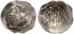 Bizancjum Aspron trachy, 1185–1195, mennica Konstantynopol; Aw: M...Izaak II Angelos (1185–1195), Aspron trachy, 1185–1195, mennica Konstantynopol; Aw: Maria Dziewica w nimbie siedząca na tronie na wp
