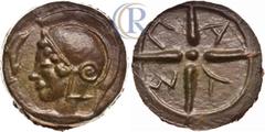 Ancient and Islamic coins Древняя Греция. 1/4 асса. Скифия. Ольвия. 400-300 гг. до н.э. Greek Coins. Skythia. Olbia. AES Grave. c. 400-300 B.C. AE AE, 115,76г. Аверс: голова Афины в аттическом шлеме в