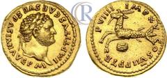 Ancient and Islamic coins Римская Империя. Аурей. Тит. 79 год. The Roman Empire. Titus. Aureus. c. 79 A.D. AV. Золото, 7,47г. Монетный двор Рим. Аверс: "IMP TITVS CAES VESPASIAN AVG P M", бюст императ