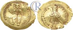Ancient and Islamic coins Byzantine. Isaac I, Comnenus. AV histamenon nomisma. 1057-1059. Gold. 4,38g. Mint of Constantinople. Av: Christ enthroned facing, wearing nimbus cr., pallium and colobium, an