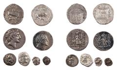 GRIECHISCHE MÜNZEN LOTS Verschiedene AR-Prägungen vom Hemiobol bis zur Drachme, darunter ILLYRIEN, Apollonia: Drachme; Dyrrhachion: Drachme; ATTIKA, Athen: Hemiobol (2), Hemidrachme; MYSIEN, Pergamon: