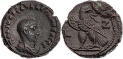 RÖMISCHE PROVINZIALPRÄGUNGEN ÄGYPTEN ALEXANDRIA Saloninus Caesar, 258-260 n. Chr. BI-Tetradrachme 259/260 n. Chr. (= Jahr 7 des Valerianus und Gallienus) Vs.: gepanzerte und drapierte Büste n. r., Rs.