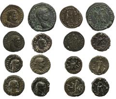 Römische Kaiserzeit, LOT, 8 Stück römische Provinzialprägungen und Folles, 1) Moesia, Markianopolis, Elagabal, Rs. Adler, 2) Ägypten, Alexandria, Carus, Rs. Adler, 3) Ägypten, Alexandria, Diocletian, 