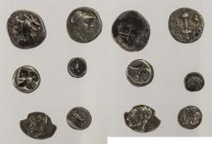 Lot, 6 griechische AR-Münzen: Troas, Kebren, Diobol Ionien, Milet, Hemiobol Ionien, Milet, Tetartemorion Ionien, Phokaia, OboI Ionien, Teos, Diobol Karien, unbest. Mzst., Tetartemorion 6 Stück s-ss