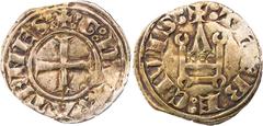 Part 2: KREUZFAHRER ATHEN Guillaume I. / Guy II. de la Roche, 1280-1287-1308. Billon-Denier Tournois Theben Vs.: + 8 G 8 DVX 8 ATENES 8, Fußkreuz im Fadenkreis, Rs.: + 8 ThEBE 8 CIVIS 8, Kastell Metca