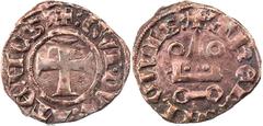 Part 2: KREUZFAHRER ATHEN Guy II. de la Roche, 1287-1308. Billon-Denier Tournois Theben Vs.: + : GVI . DVX . ATEHES :, Fußkreuz im Perlkreis, Rs.: + : ThEBAHI : CIVIS :, Kastell Metcalf, Latin East, 1