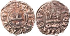 Part 2: KREUZFAHRER ATHEN Guy II. de la Roche, 1287-1308. Billon-Denier Tournois Theben Vs.: + : GVI : DVX : ATEHES :, Fußkreuz im Perlkreis, Rs.: + v ThEBANI . CIVIS v, Kastell Metcalf, Latin East, 1