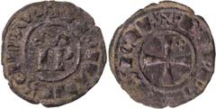 EUROPÄISCHE MÜNZEN UND MEDAILLEN ITALIEN SIZILIEN Federico II., 1197-1250. BI-Denaro um 1245 Messina Vs.: + F. ROMANR' SEMP AVG, Doppelbogen über IP, Rs.: +R. IERSL' ET SICIL', Fußkreuz mit Vierpunkt 