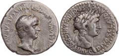 RÖMISCHE PROVINZIALPRÄGUNGEN KAPPADOKIEN KAISAREIA / CAESAREA Nero mit Divus Claudius, 54-68 n. Chr. AR-Didrachme um 58 n. Chr. Vs.: [NER]ON (!) CLAVD DIVI CLAVD F CAESAR AVG [GERM], Kopf mit Lorbeerk