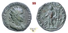 MONETAZIONE ANTICA TRAIANO DECIO (249-251) Dupondio D/ Busto radiato e corazzato R/ Genio stante con patera e cornucopia; a ad. uno stendardo Coh. 55 RIC 117 Ae g 9,92 mm 23 BB QUESTO LOTTO NON VIENE 