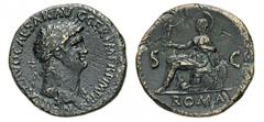 - NERONE (54-68) Sesterzio. D/ Testa laureata R/ Roma seduta su mucchio d'armi, con vittoriola e parazonio. Coh. 261 Tredici 119 Ae g 27,16 MB/BB
