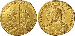 BYZANTINE COSTANTINO VII (913-959) Solido, Costantinopoli. D/ Busti frontali di Costantino VII e di Romano II con lunga croce R/ Busto frontale del Cristo. DOC 15 Sear 1751 Au g 4,32. Ex asta Rauch 72