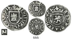 Potosi, Bolivia, cob 1/4 real, Philip II, assayer M to right and mintmark P to left of castle, extremely rare (probably unique), Paoletti Plate Coin. S-P2; Janson-6.2.1.; KM-A1; CT-unl. 0.94 gram. As 