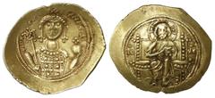 Byzantine Empire, AV histamenon nomisma, Michael VII, 1071-1078 AD, Constantinople mint. Sear 1868. 4.44 grams. Nimbate bust of Christ holding gospels / bust of emperor holding labarum and globus cruc