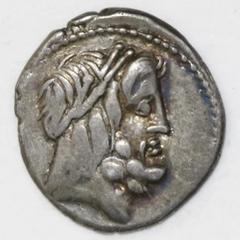 Ancient Coins Roman Republic, AR denarius, M. Volteius Mf., 78 BC. Crawford 385/1; Sydenham 774; Volteia 1. 3.85 grams. Laureate head of Jupiter right / Temple of Jupiter Capitolinus with closed doors