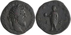Roman Coins Didius Iulianus (193 n.Chr.): Æ-Sesterz, RECTOR ORBIS SC, 19,95 g, 30/31 mm, Kampmann 44.7, RIC 16, dunkelbraune Patina, sehr schön. [taxed under margin system]