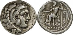 Attika: Lot, 3 Tetradrachmen: Athen, 5. Jh. mit Gegenstempel und Prüfhieb, Makedonien, Philipp III. und Seleukiden, Seleukos I. (Laodikeia). s/ss und ss.