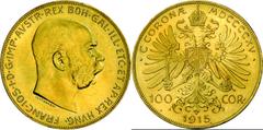 Europe Österreich: Lot 8 Goldmünzen: Serie Goldmünzen mit folgenden Nominalen: 4 Florin 1892, 8 Florin 1892, 10 Kronen 1912, 20 Kronen 1915, 100 Kronen 1915, 1 Dukat 1915, 4 Dukat 1915, 25 Schilling 1