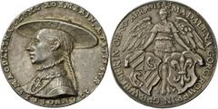 Ancient Germany before 1800 Altdeutschland und RDR bis 1800: Nürnberg: Silbergußmedaille 1852, auf den Tod von Magdalena Römer, geb. Welser, Gemahlin des Nürnberger Patriziers Georg Roemer. Modell von