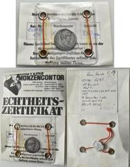 Roman Coins Otho (69 n.Chr.): Otho 69 n. Chr.: Denar, Av: IMP MOTHO CAESAR AVG, Rv: SECURITAS PR, 3,07 g, Kampmann 18.8, RIC 12, Cohen 17, verplomt, mit Echtheitszertifikat, vorzüglich. [taxed under m