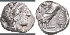 Greek Coins Attika: AR-Tetradrachme, ca. 479-404 v. Chr., Athen, 16,26 g. Athenakopf nach rechts/Eule. Prüfhieb, kl. Schrötlingsfehler, sehr schön. [taxed under margin system]